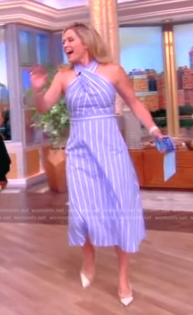 Sara's blue stripe halter dress on The View