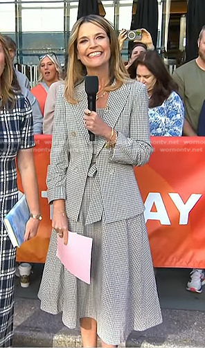 Savannah's gingham check blazer and dress on Today