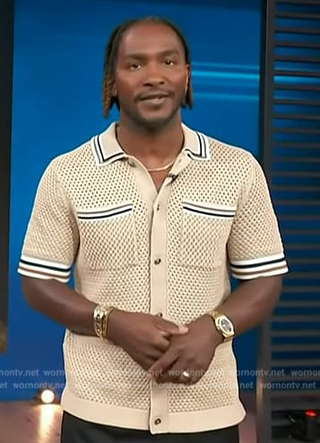Scott's crochet knit shirt on Access Hollywood