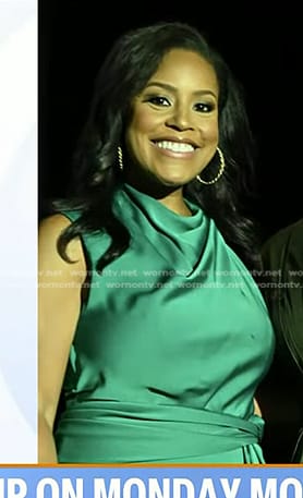 Sheinelle's green satin dress on Today