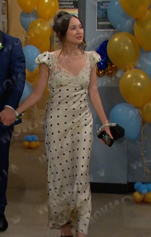 Sophia's white polka dot dress on Days of our Lives