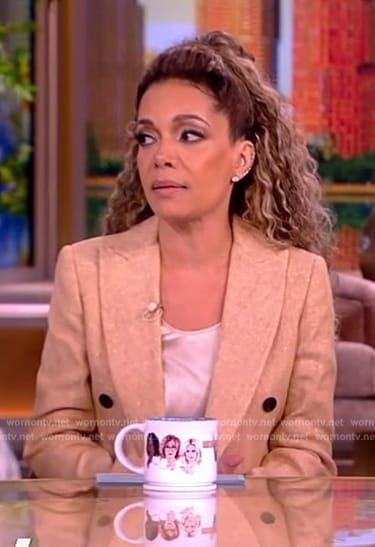 Sunny's beige double breasted blazer on The View