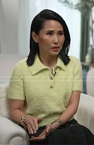 Vicky's yellow polo sweater on NBC News Daily