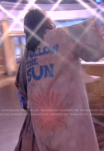 Whoopi's embroidered Follow the Sun kimono on The View