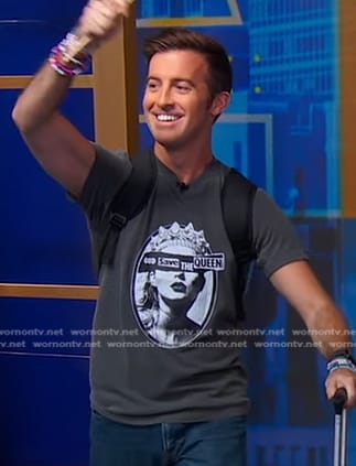 Will Ganss' grey Taylor Swift print tee on Good Morning America
