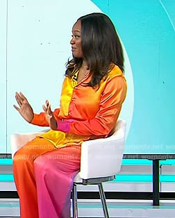 Yasmine Cheyenne's ombre satin top and pants on Today