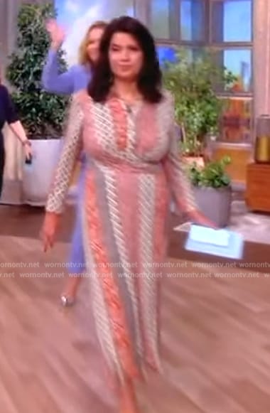 Ana's patchwork print wrap dress on The View