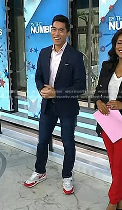 Brian Cheung's white and red sneakers on Today