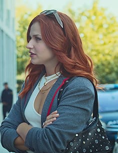 Chloe's black leather studded shoulder bag on Elite
