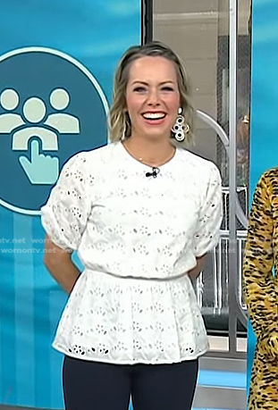 Dylan's white eyelet peplum top on Today