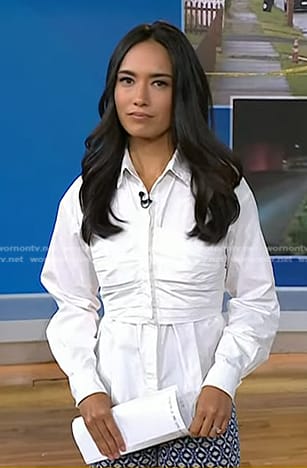 Emilie's white corset shirt on Today