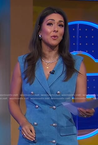 Erielle's double breasted denim blazer dress on Good Morning America