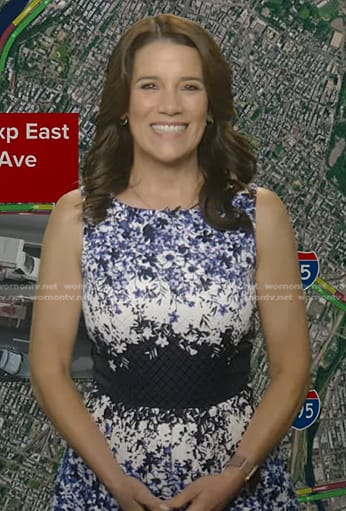 Hether's white floral flare dress on Good Morning America