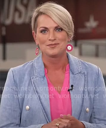 Jamie Yuccas' denim blazer on CBS Mornings
