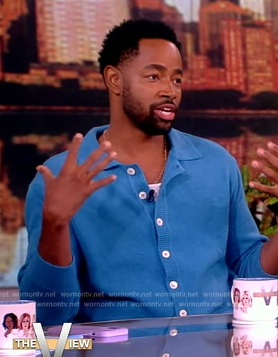 Jay Ellis's blue cardigan on The View