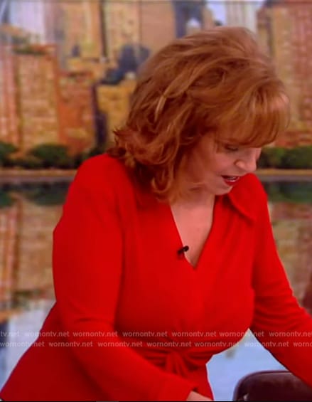 Joy's red twist front top on The View