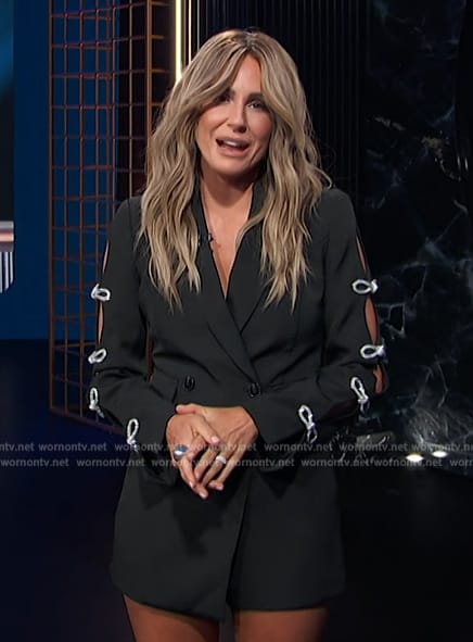 Keltie's black bow embellished mini blazer dress on E! News