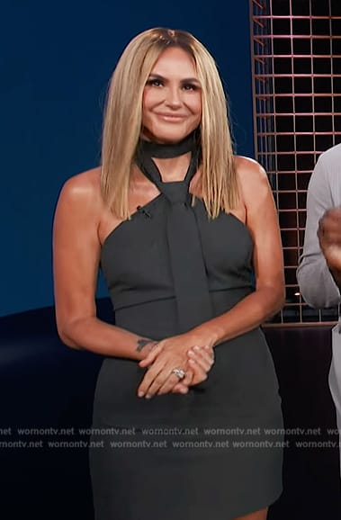 Keltie's black tie neck dress on E! News