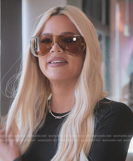 Khloe's brown lens sunglasses on The Kardashians