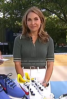 Lori's green ribbed polo on Good Morning America