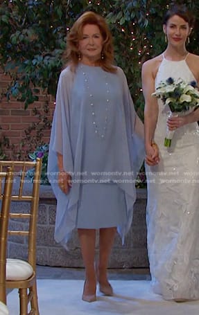 Maggie's blue layered sheer dress on Days of our Lives