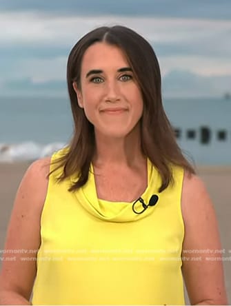 Maggie's yellow cowl neck sleeveless top on Today