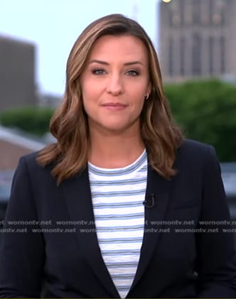 Mary's white striped top on Good Morning America