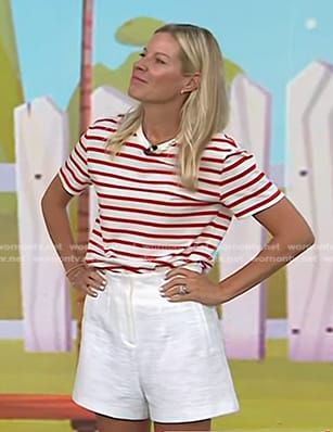 Meredith Sinclair's red striped tee and shorts on Today