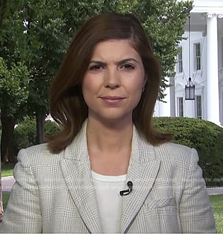 Monica Alba's grey plaid blazer on NBC News Daily