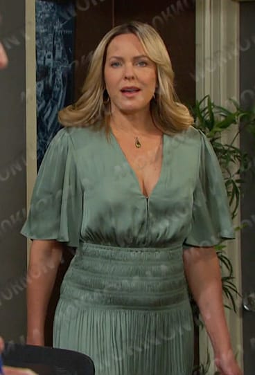 Nicole's sage green smocked dress on Days of our Lives