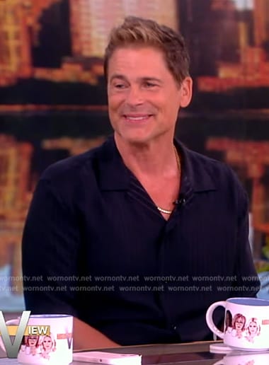 Rob Lowe's navy pinstripe shirt on The View