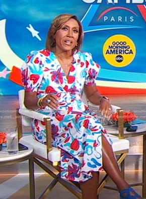 Robin's floral print dress on Good Morning America