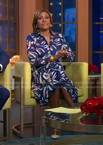 Robin's blue floral shirtdress on Good Morning America