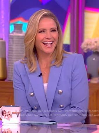 Sara's blue double breasted blazer on The View