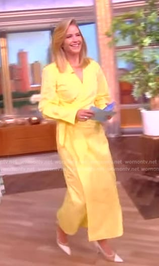 Sara's yellow wrap dress on The View