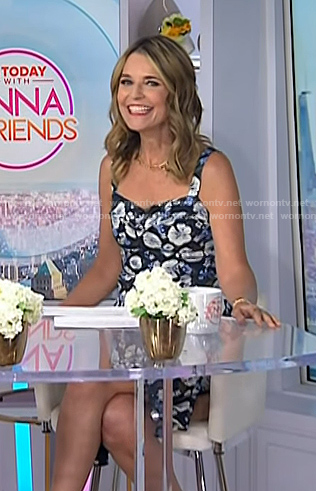 Savannah's navy floral dress on Today