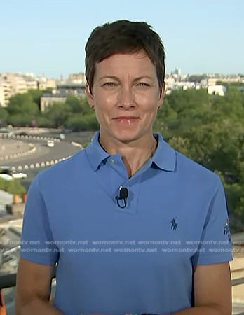 Stephanie's blue polo on NBC News Daily