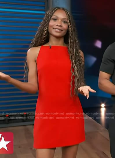 Zuri's red mini dress on Access Hollywood