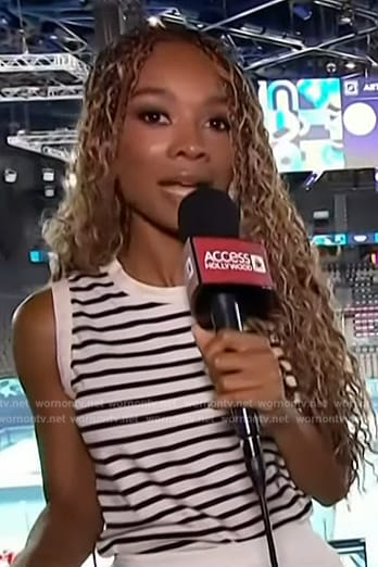 Zuri's striped tank on Access Hollywood