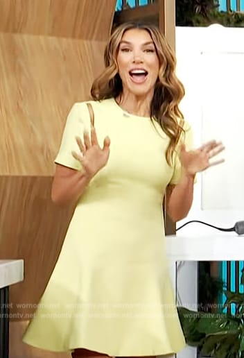 Adrianna Costa's yellow cutout mini dress on Access Hollywood