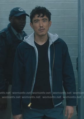Ben's navy zip jacket on The Umbrella Academy