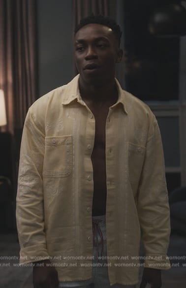 Carlton's yellow paisley print shirt on Bel-Air
