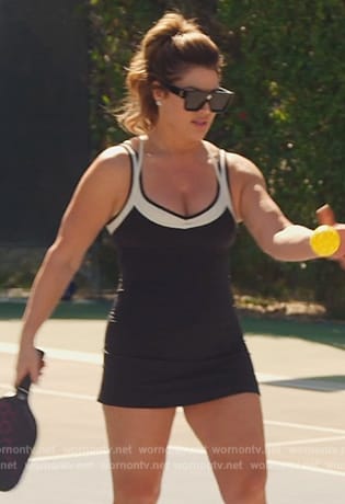 Emily's black mini dress on The Real Housewives of Orange County