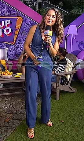 Ginger's denim vest and jeans on Good Morning America