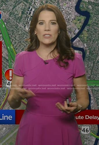 heather's pink seamed a-line dress on Good Morning America
