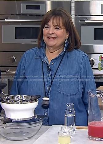 Ina Garten's blue chambray button down shirt on Today
