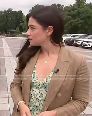 Julie's green floral v-neck dress on NBC News Daily