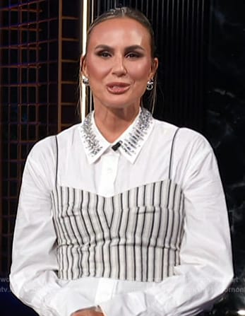 Keltie's embellished top and stripe cami on E! News