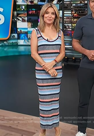Kit's stripe ribbed dress on Access Hollywood