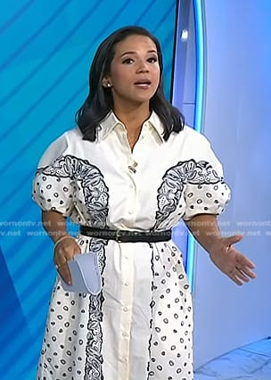 Laura's white printed puff sleeve shirtdress on Today